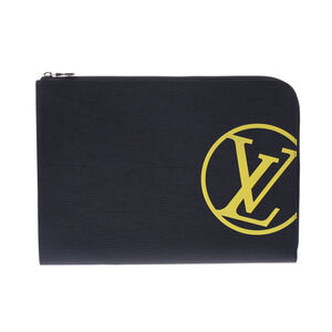 Louis Vuitton Epi Pochette Jour Black Yellow Clutch Bag